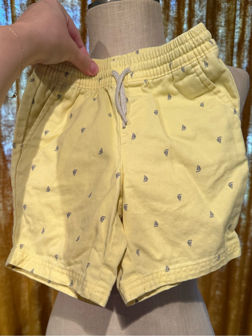 Old Navy Yellow Sailboat-Print Kids Shorts